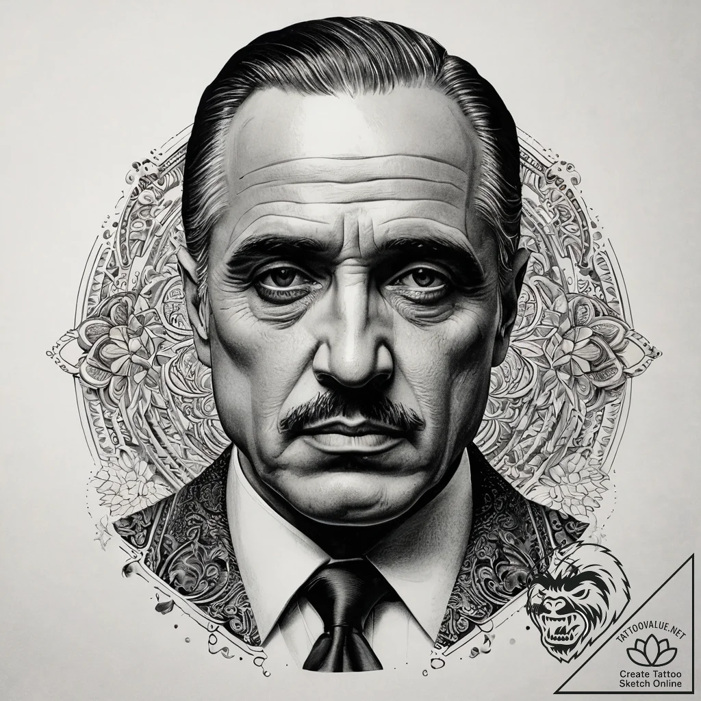 крёстный отец (the godfather), ink illustrati... - tattoo sketch (№1751299050_0, 30.06.2025 15:57) — tattoovalue.net