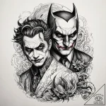 A sketch of the “interrogation” scene between… – tattoo sketch (№1751299298_0, 30.06.2025 16:01) — tattoovalue.net