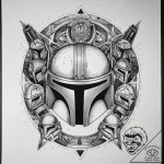 13. a “flash sheet” of mandalorian helmets: b… – tattoo sketch (№1751299461_0, 30.06.2025 16:04) — tattoovalue.net