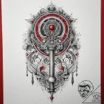 Antique key collection, tattoo drawing outlin… – tattoo sketch (№1751299541_0, 30.06.2025 16:05) — tattoovalue.net