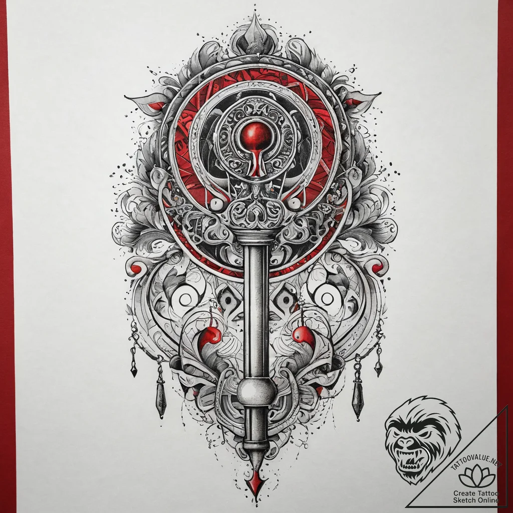 Antique key collection, tattoo drawing outlin... - tattoo sketch (№1751299541_0, 30.06.2025 16:05) — tattoovalue.net