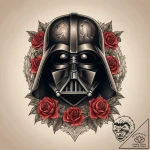 Chicano style tattoo sketch of darth vader’s… – tattoo sketch (№1751299619_0, 30.06.2025 16:06) — tattoovalue.net