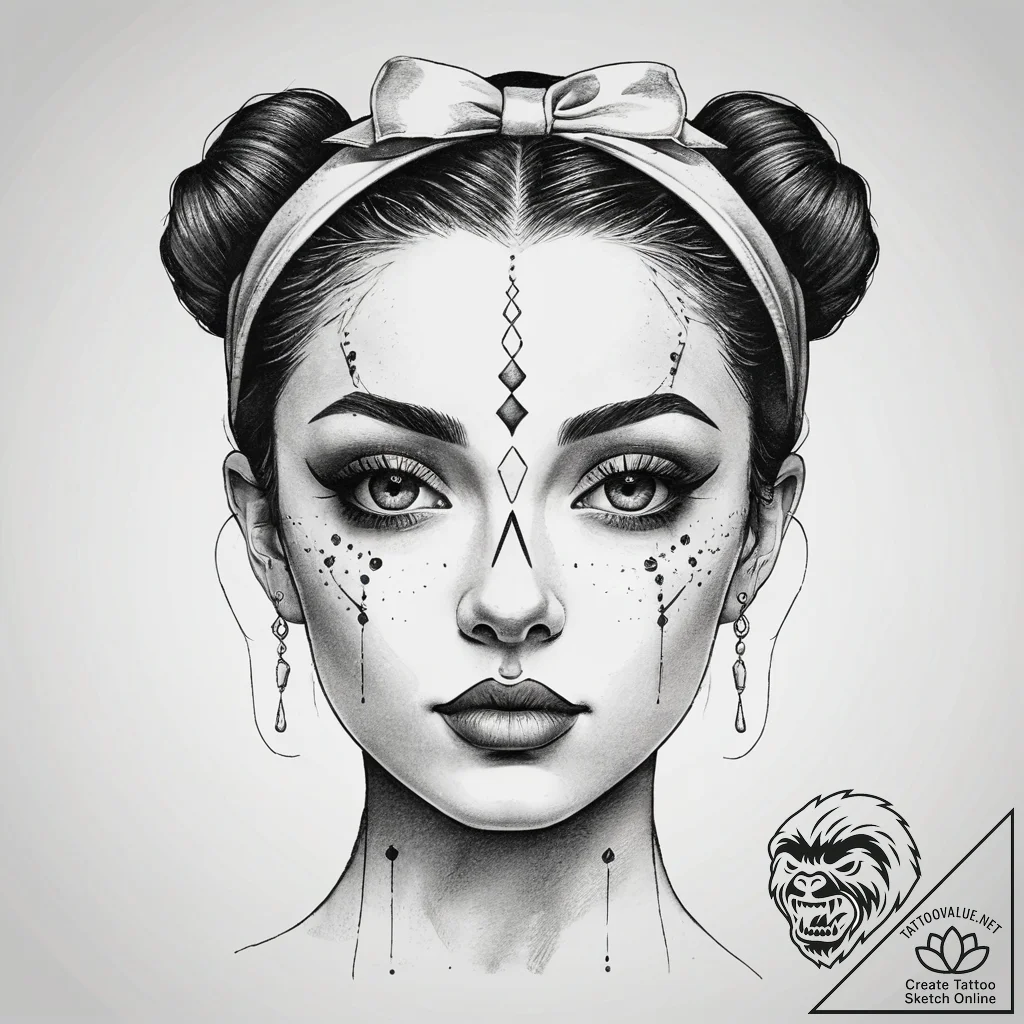 A trash polka composition of a beautiful ball... - tattoo sketch (№1751300210_0, 30.06.2025 16:16) — tattoovalue.net