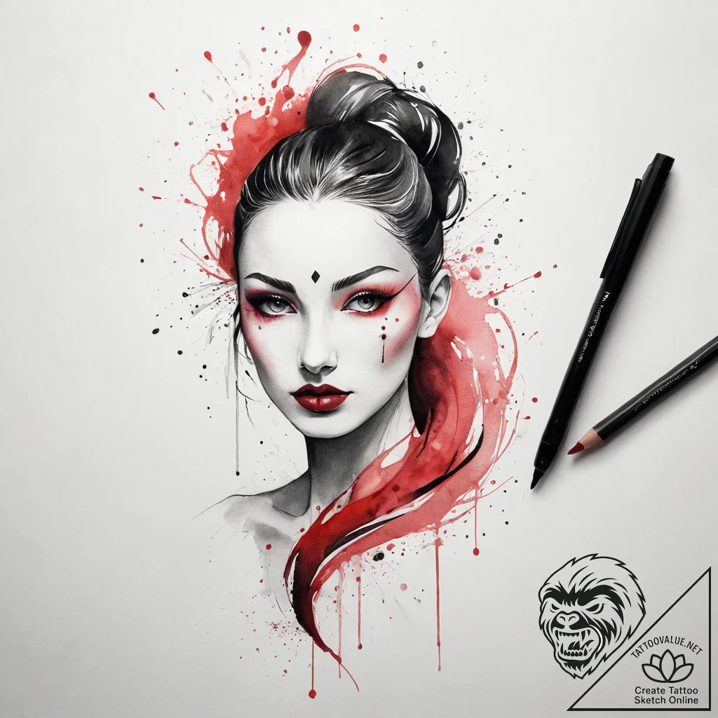 A neo-traditional tattoo of the main characte... - tattoo sketch (№1751301260_0, 30.06.2025 16:34) — tattoovalue.net