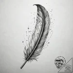 A burning feather, ink illustration for tatto… – tattoo sketch (№1751301500_0, 30.06.2025 16:38) — tattoovalue.net