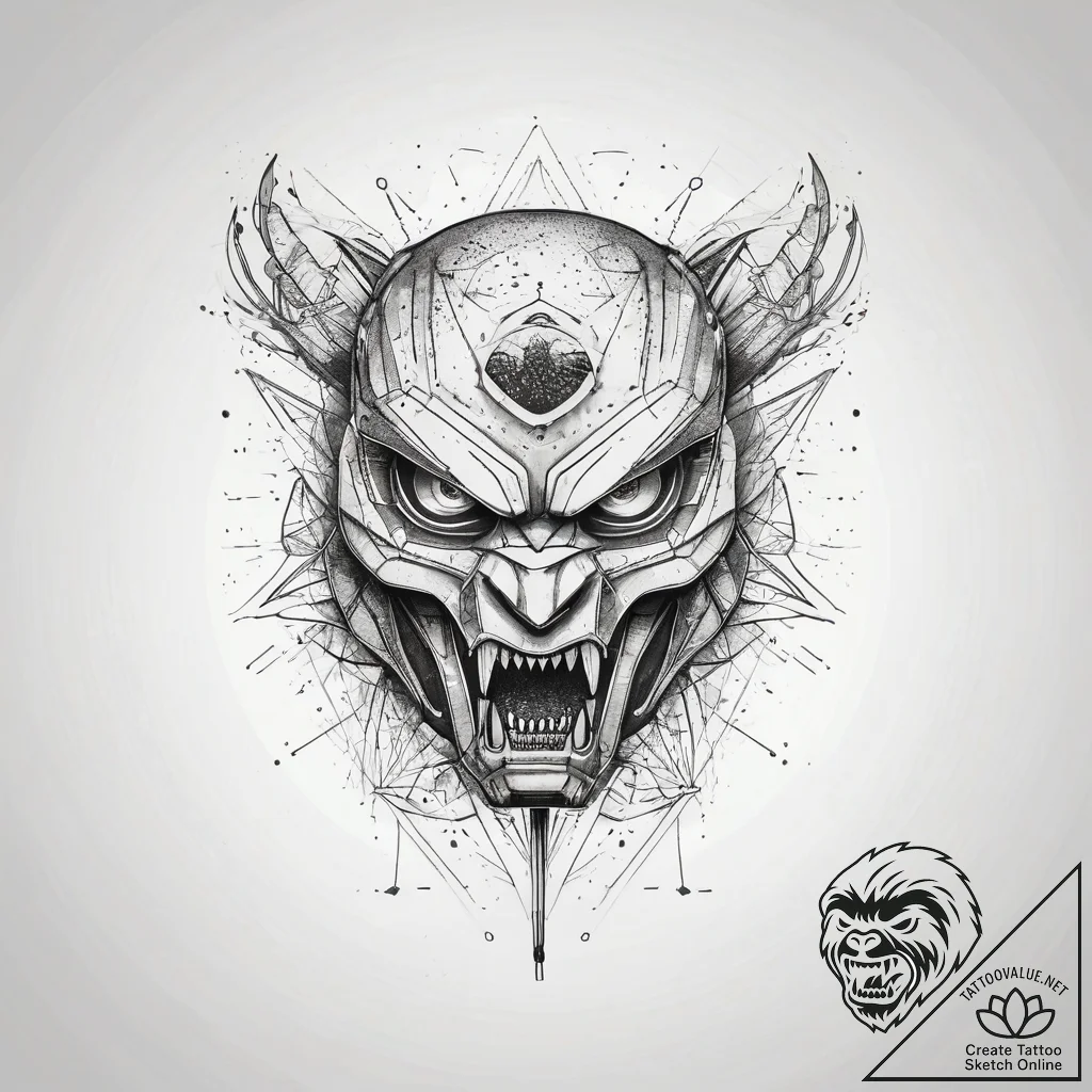 A linework design of the predator's triangula... - tattoo sketch (№1751302775_0, 30.06.2025 16:59) — tattoovalue.net