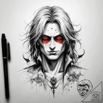 A trash polka tattoo of alucard from hellsing… – tattoo sketch (№1751303733_0, 30.06.2025 17:15) — tattoovalue.net