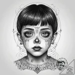 A neo-traditional tattoo of the creepy childr… – tattoo sketch (№1751303811_0, 30.06.2025 17:16) — tattoovalue.net