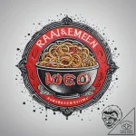 A neon ramen shop sign in the rain, tattoo dr… – tattoo sketch (№1751304531_0, 30.06.2025 17:28) — tattoovalue.net