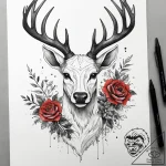 A watercolor tattoo of the forest spirit’s de… – tattoo sketch (№1751304697_0, 30.06.2025 17:31) — tattoovalue.net