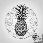Pineapple, tattoo drawing outline, clean line… – tattoo sketch (№1751304775_0, 30.06.2025 17:32) — tattoovalue.net