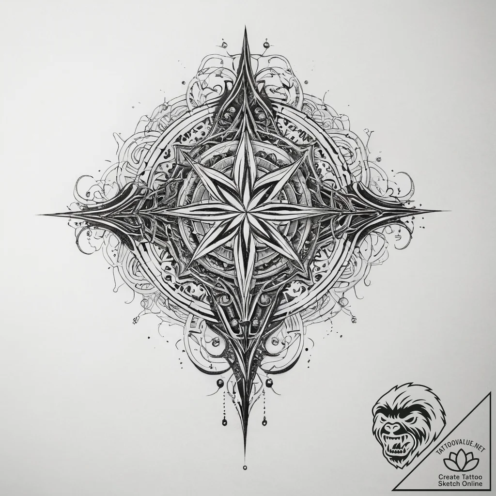 A linework tattoo of the protoss symbol., tat... - tattoo sketch (№1751305093_0, 30.06.2025 17:38) — tattoovalue.net