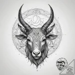 Capricorn, concept art for tattoo, profession… – tattoo sketch (№1751305490_0, 30.06.2025 17:44) — tattoovalue.net