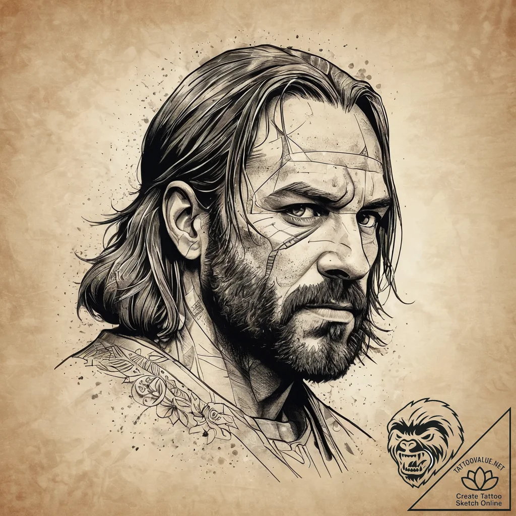 A graphic novel portrait of sandor "the hound... - tattoo sketch (№1751306046_0, 30.06.2025 17:54) — tattoovalue.net