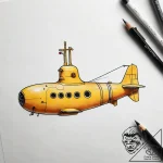 A watercolor tattoo of the yellow submarine f… – tattoo sketch (№1751306364_0, 30.06.2025 17:59) — tattoovalue.net