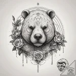 Tardigrade (water bear), tattoo line art, on… – tattoo sketch (№1751306521_0, 30.06.2025 18:02) — tattoovalue.net