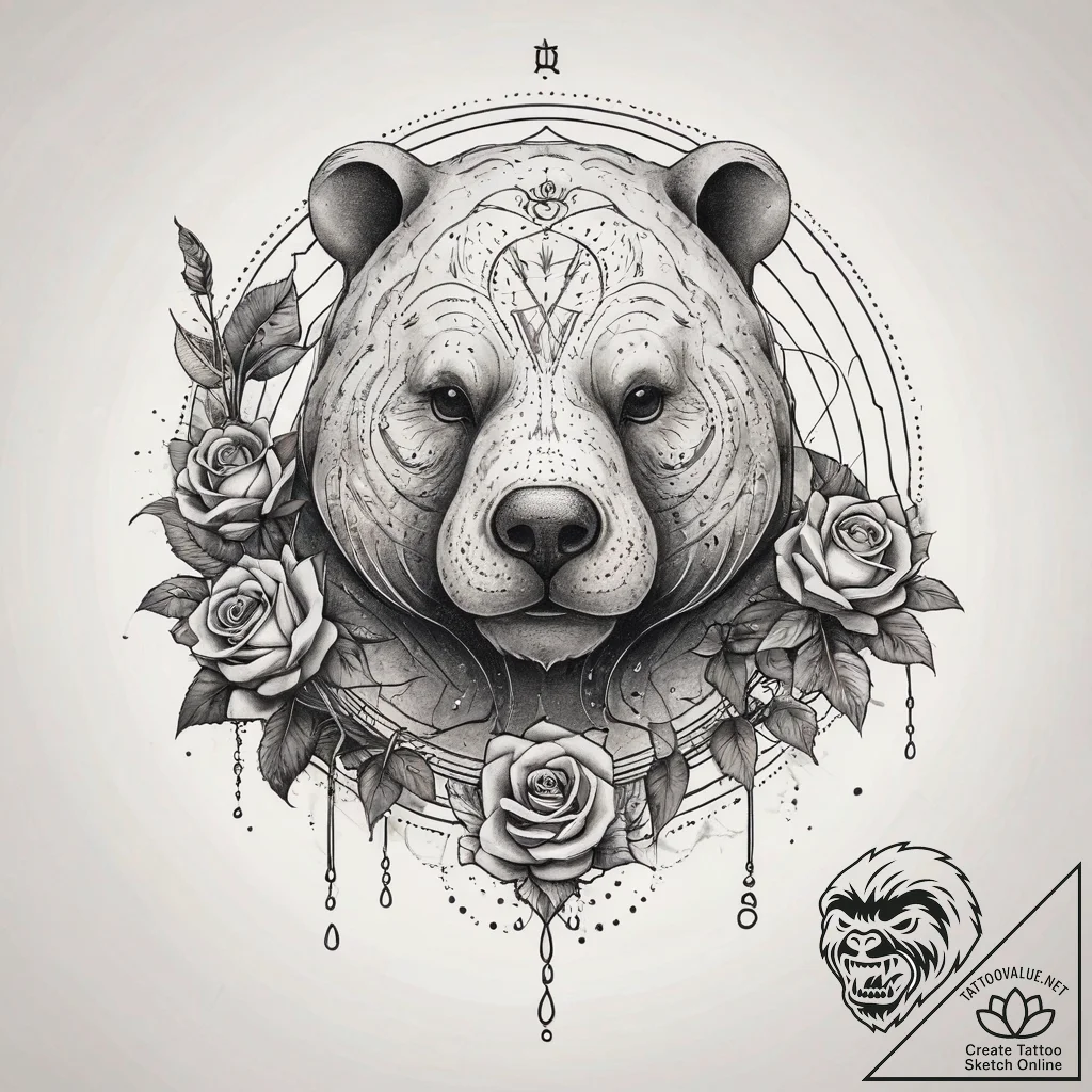 Tardigrade (water bear), tattoo line art, on... - tattoo sketch (№1751306521_0, 30.06.2025 18:02) — tattoovalue.net