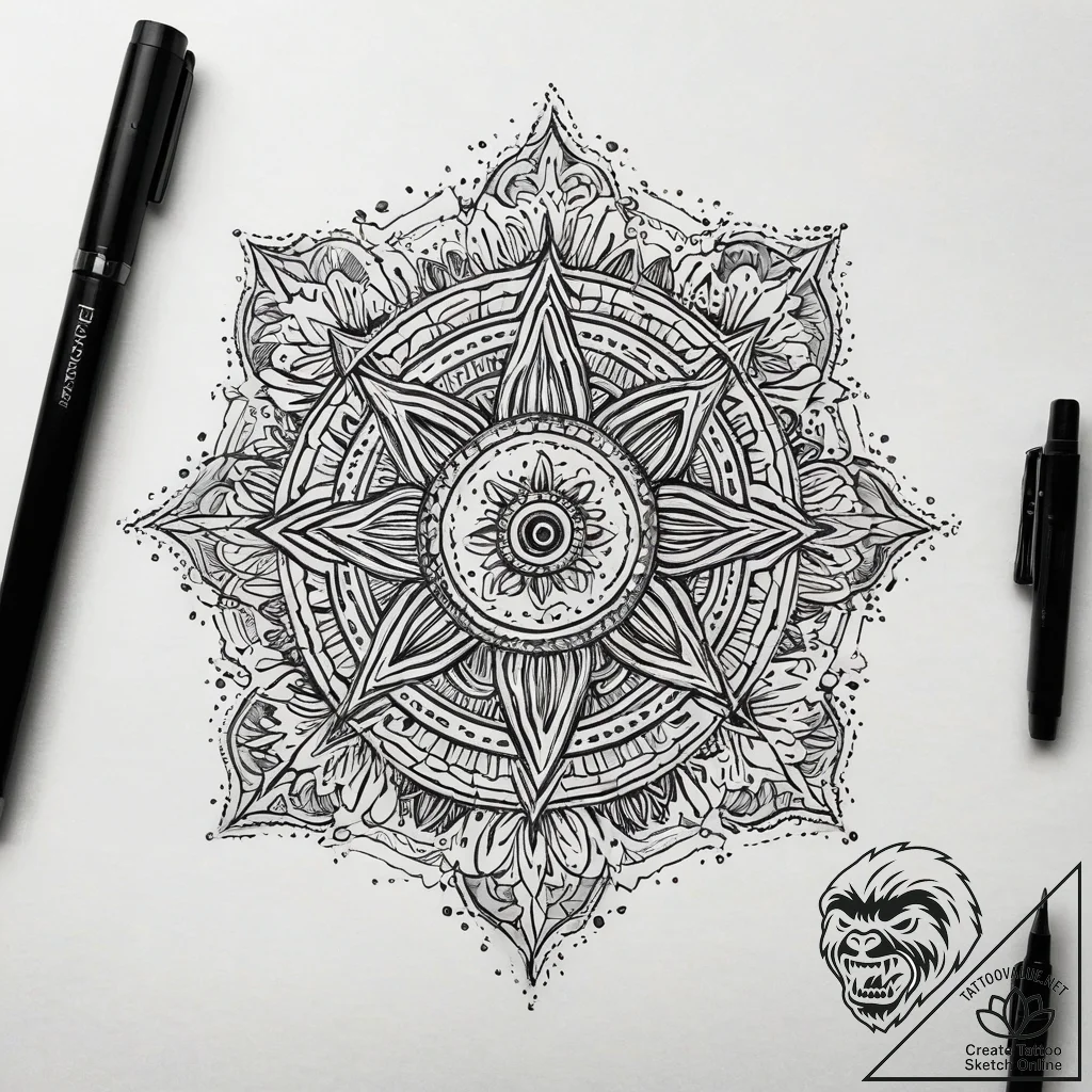 Linework tattoo of the resistance symbol., ta... - tattoo sketch (№1751306840_0, 30.06.2025 18:07) — tattoovalue.net