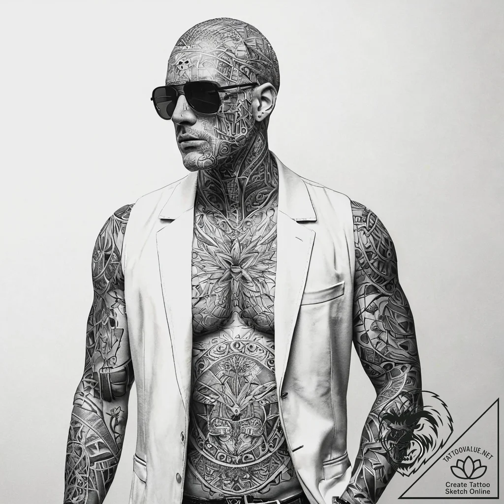 A watercolor tattoo of the invisible man, his... - tattoo sketch (№1751307881_0, 30.06.2025 18:24) — tattoovalue.net