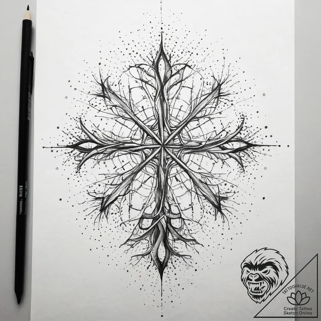 Neuron network glowing, tattoo drawing outlin... - tattoo sketch (№1751310264_0, 30.06.2025 19:04) — tattoovalue.net