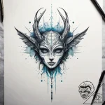 A watercolor sketch of diva plavalaguna, beau… – tattoo sketch (№1751310505_0, 30.06.2025 19:08) — tattoovalue.net