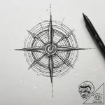 The radiation symbol, tattoo drawing outline,… – tattoo sketch (№1751310900_0, 30.06.2025 19:15) — tattoovalue.net