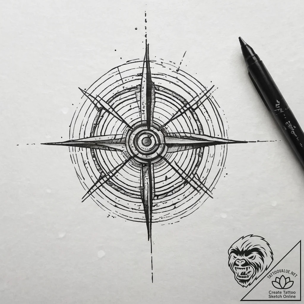 The radiation symbol, tattoo drawing outline,... - tattoo sketch (№1751310900_0, 30.06.2025 19:15) — tattoovalue.net