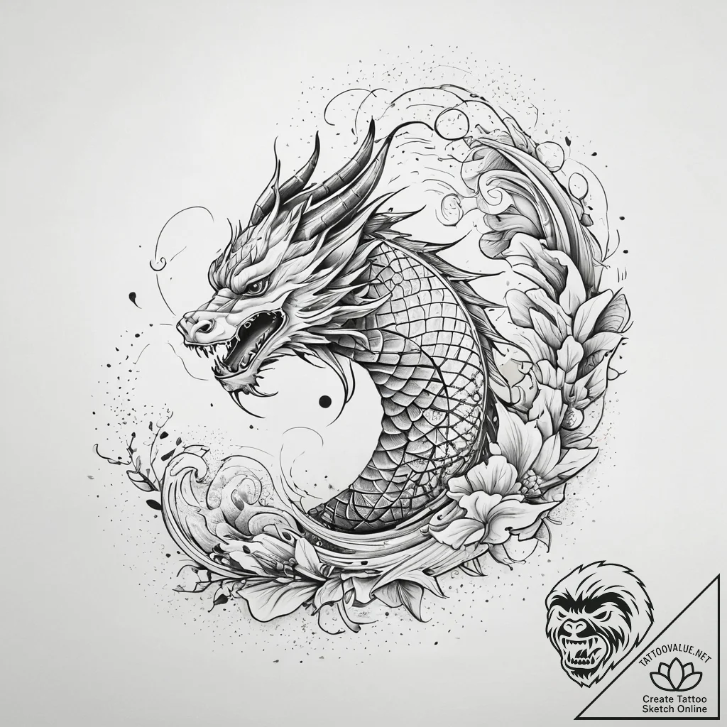 A pattern of falling autumn leaves, tattoo sk... - tattoo sketch (№1751311140_0, 30.06.2025 19:19) — tattoovalue.net