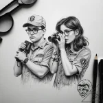 A sketch of the main characters from moonrise… – tattoo sketch (№1751311296_0, 30.06.2025 19:21) — tattoovalue.net