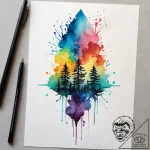 Forest, ink illustration for tattoo, aestheti… – tattoo sketch (№1751311381_0, 30.06.2025 19:23) — tattoovalue.net