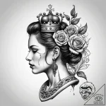 A single chess piece (e.g., the queen), tatto… – tattoo sketch (№1751311459_0, 30.06.2025 19:24) — tattoovalue.net