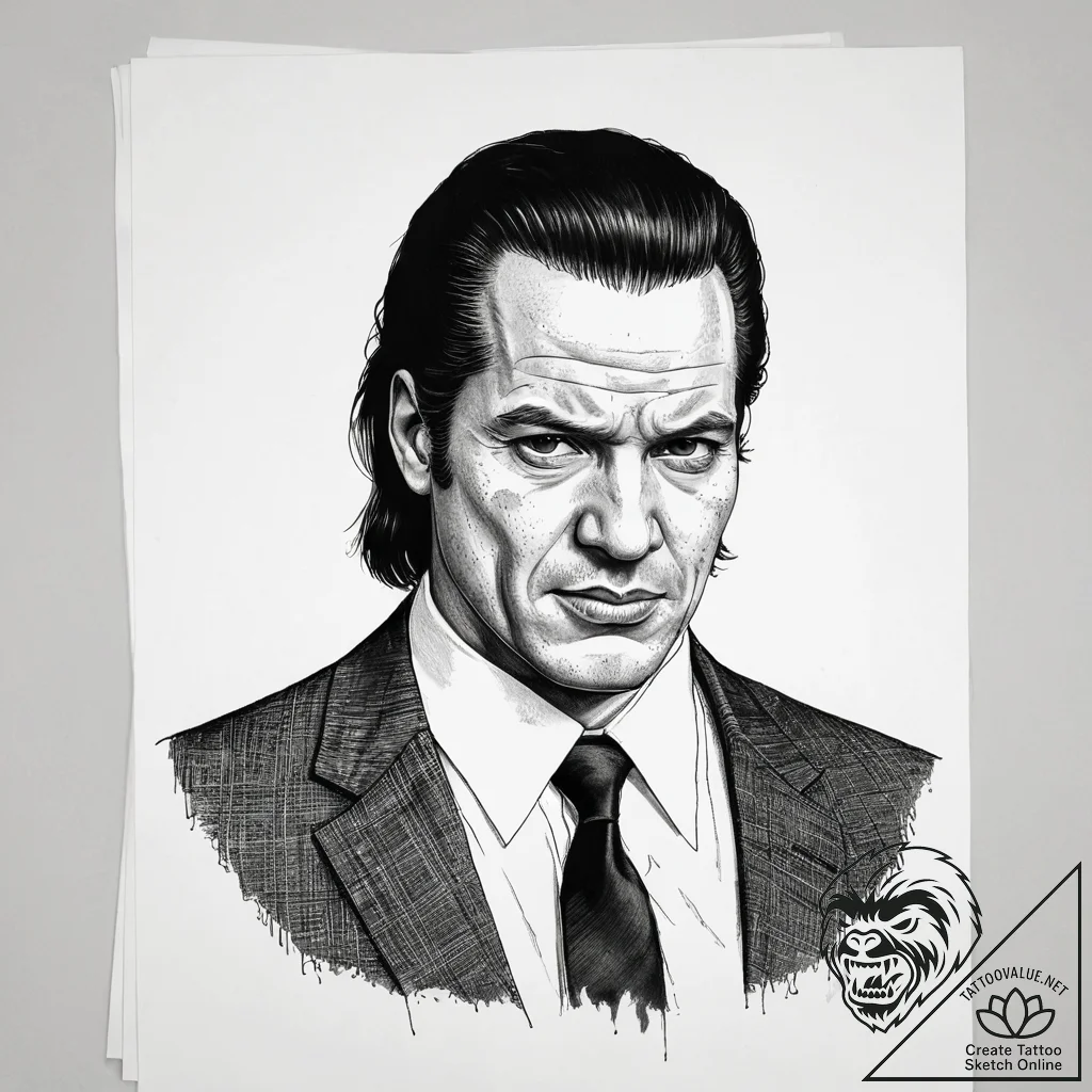 A sketch of vincent vega's "i shot marvin in... - tattoo sketch (№1751311930_0, 30.06.2025 19:32) — tattoovalue.net