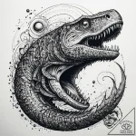 A trash polka composition of a sandworm, spic… – tattoo sketch (№1751312332_0, 30.06.2025 19:38) — tattoovalue.net