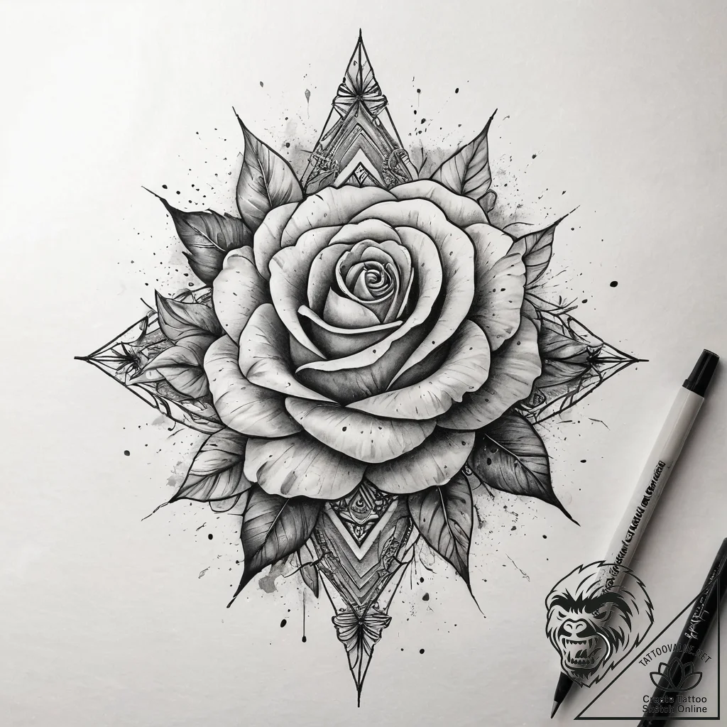 A linework tattoo of the rosebud motel sign f... - tattoo sketch (№1751312884_0, 30.06.2025 19:48) — tattoovalue.net