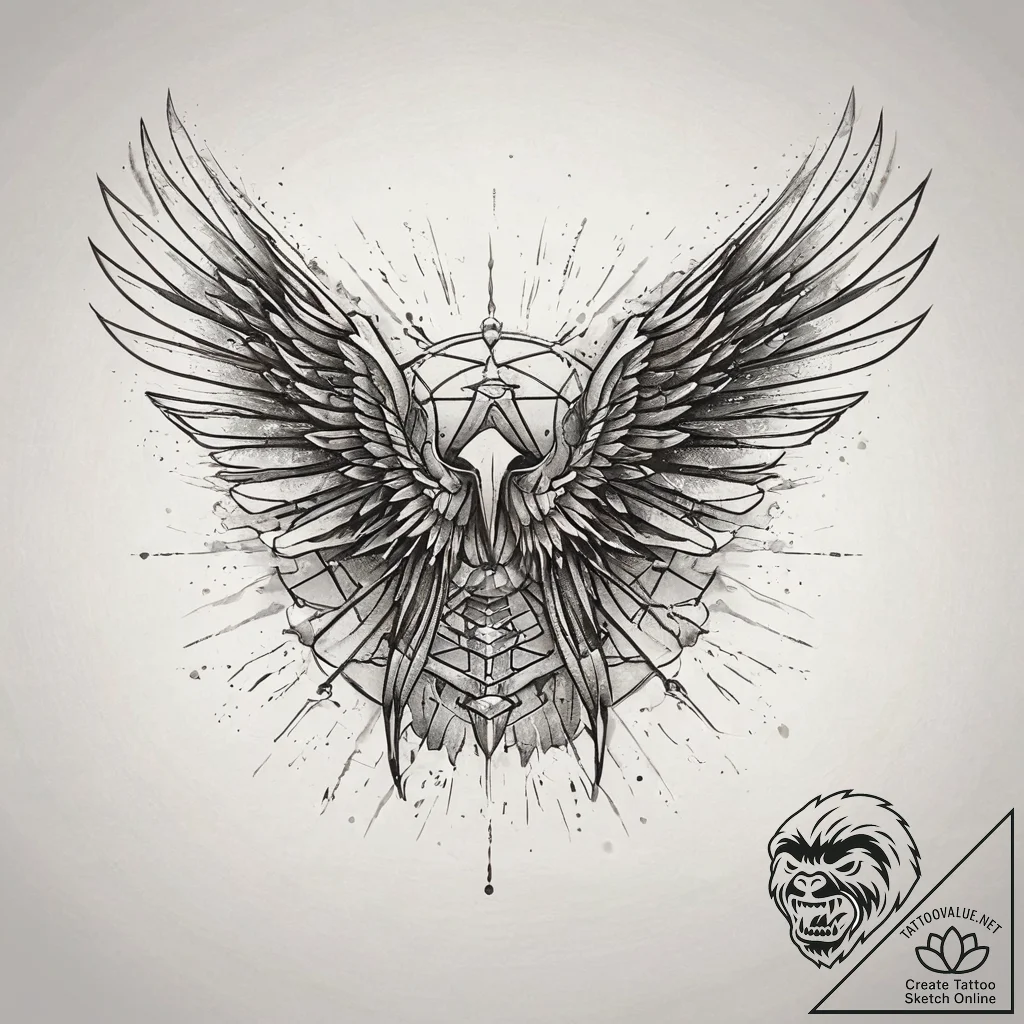 A neo-traditional tattoo of the survey corps... - tattoo sketch (№1751312969_0, 30.06.2025 19:49) — tattoovalue.net