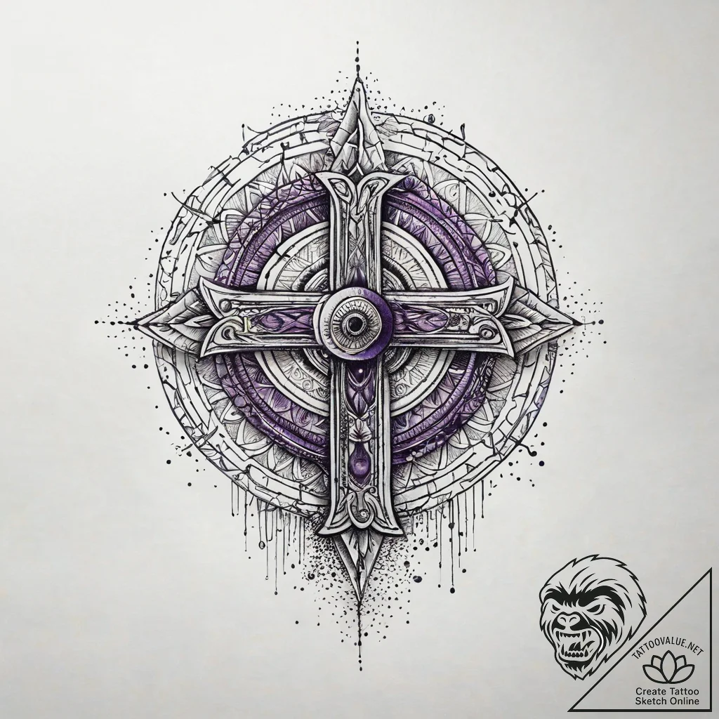 Violet, ink illustration for tattoo, on textu... - tattoo sketch (№1751313282_0, 30.06.2025 19:54) — tattoovalue.net