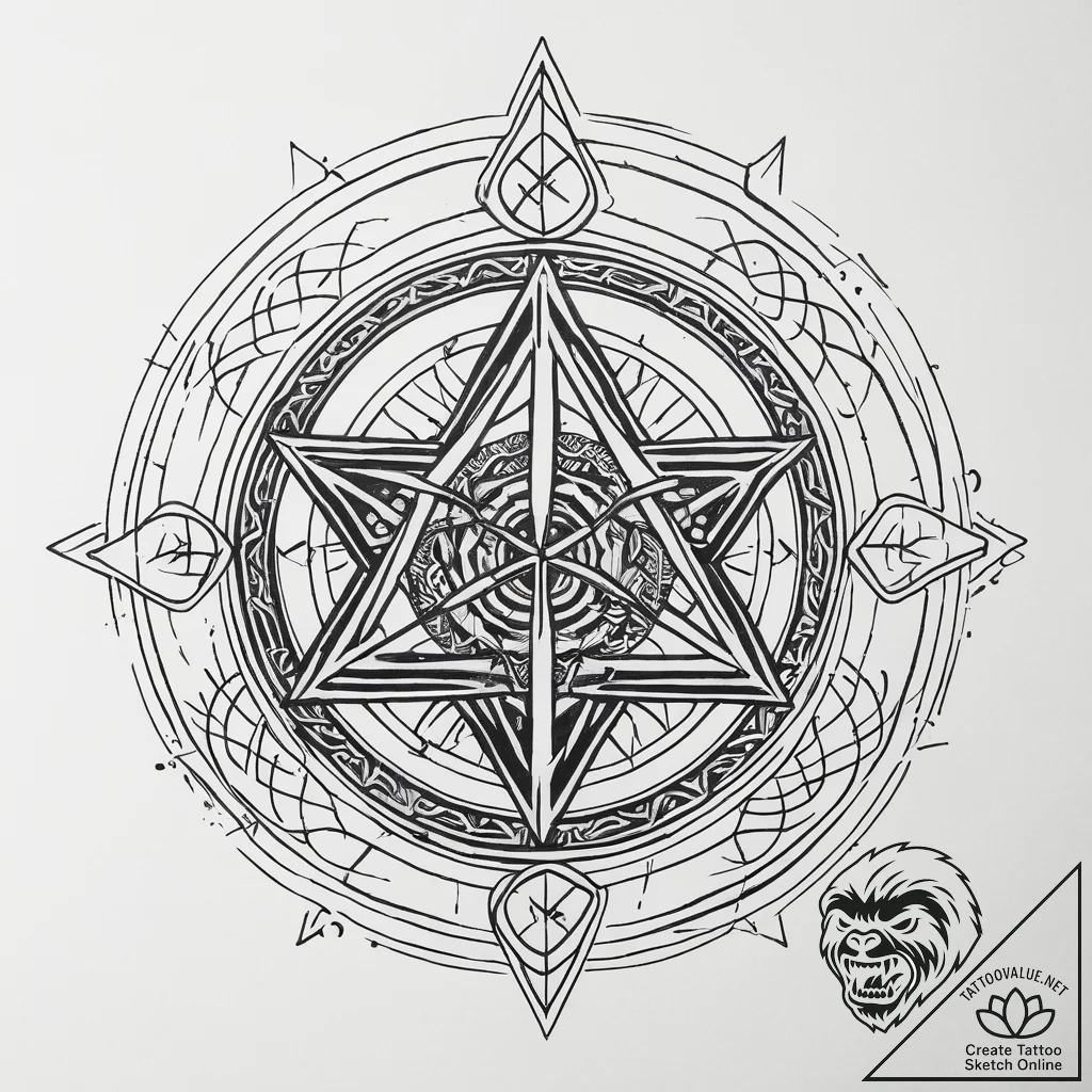 A sketch of the "paimon" sigil from hereditar... - tattoo sketch (№1751314079_0, 30.06.2025 20:07) — tattoovalue.net