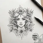 A linework tattoo of the “au revoir, shosanna… – tattoo sketch (№1751314717_0, 30.06.2025 20:18) — tattoovalue.net