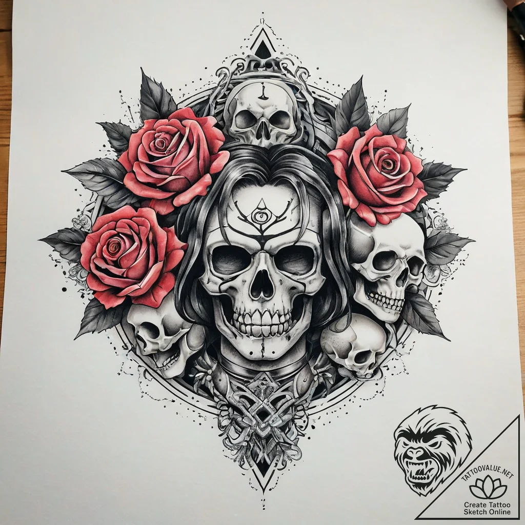 A watercolor tattoo of the main characters fr... - tattoo sketch (№1751315115_0, 30.06.2025 20:25) — tattoovalue.net