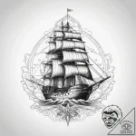 The ship naglfar from norse mythology, tattoo… – tattoo sketch (№1751315509_0, 30.06.2025 20:31) — tattoovalue.net