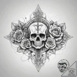 Latin cross, tattoo drawing outline, chicano… – tattoo sketch (№1751315991_0, 30.06.2025 20:39) — tattoovalue.net