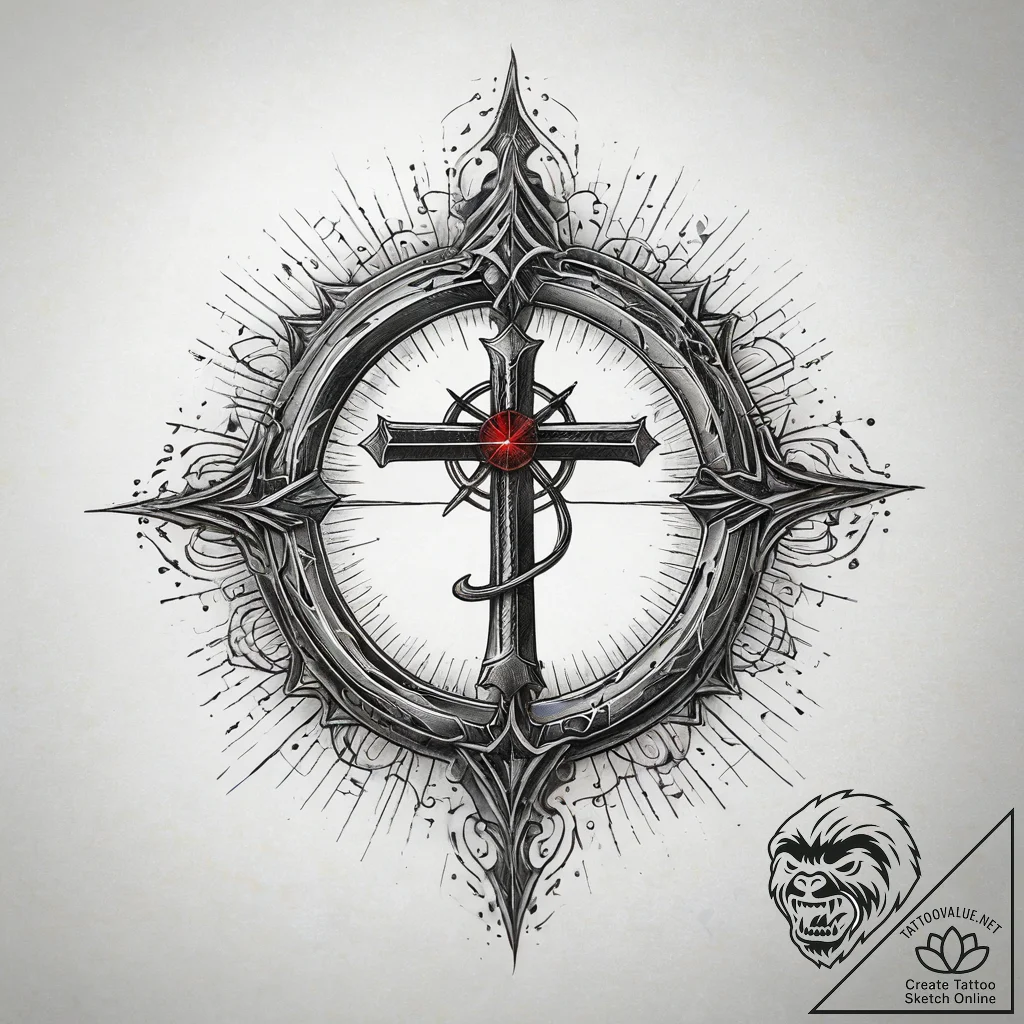 A minimalist tattoo design of the one ring, w... - tattoo sketch (№1751316388_0, 30.06.2025 20:46) — tattoovalue.net