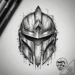 Spartan helmet, tattoo flash sheet design, ro… – tattoo sketch (№1751316467_0, 30.06.2025 20:47) — tattoovalue.net