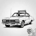 A linework tattoo of the bluesmobile,, ink il… – tattoo sketch (№1751316629_0, 30.06.2025 20:50) — tattoovalue.net
