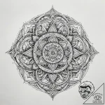 A neo-traditional design of the “don’t panic”… – tattoo sketch (№1751316707_0, 30.06.2025 20:51) — tattoovalue.net