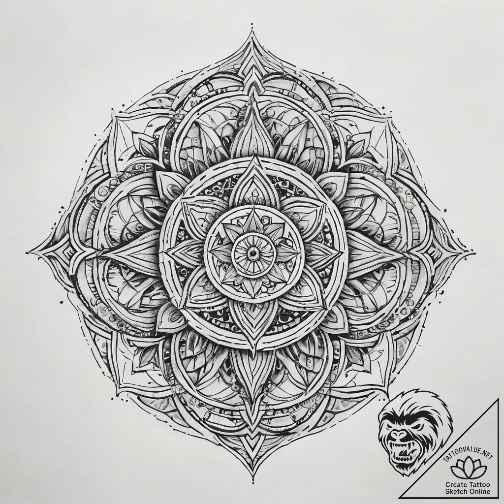 A neo-traditional design of the "don't panic"... - tattoo sketch (№1751316707_0, 30.06.2025 20:51) — tattoovalue.net
