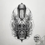 Nixie tube clock, tattoo flash sheet design,… – tattoo sketch (№1751317265_0, 30.06.2025 21:01) — tattoovalue.net