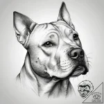 Pit bull terrier, artistic tattoo sketch, bla… – tattoo sketch (№1751317660_0, 30.06.2025 21:07) — tattoovalue.net