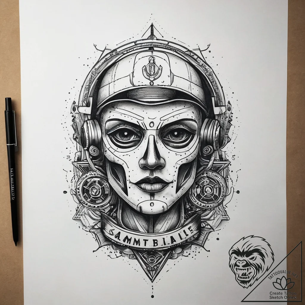 A trash polka composition of code, anxiety, a... - tattoo sketch (№1751318455_0, 30.06.2025 21:20) — tattoovalue.net