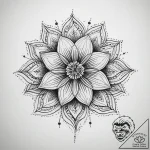 Flower, tattoo drawing outline, masterpiece,… – tattoo sketch (№1751319091_0, 30.06.2025 21:31) — tattoovalue.net